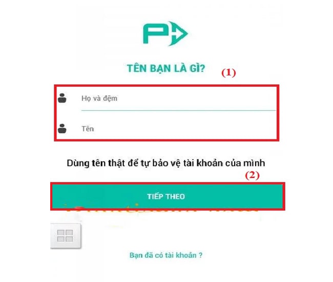 Nhập họ tên tài khoản VTCPay